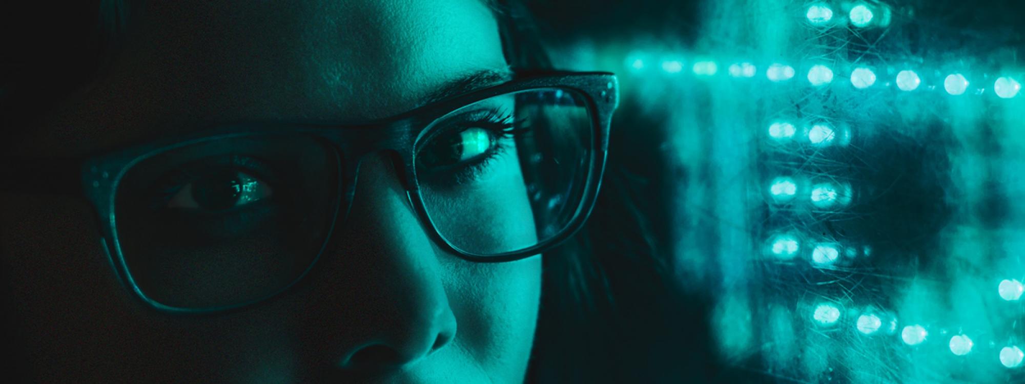 Woman at computer screen