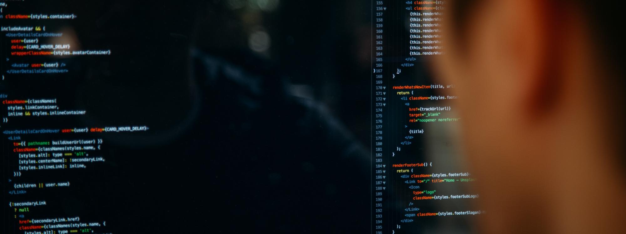 Person watching data on a screen