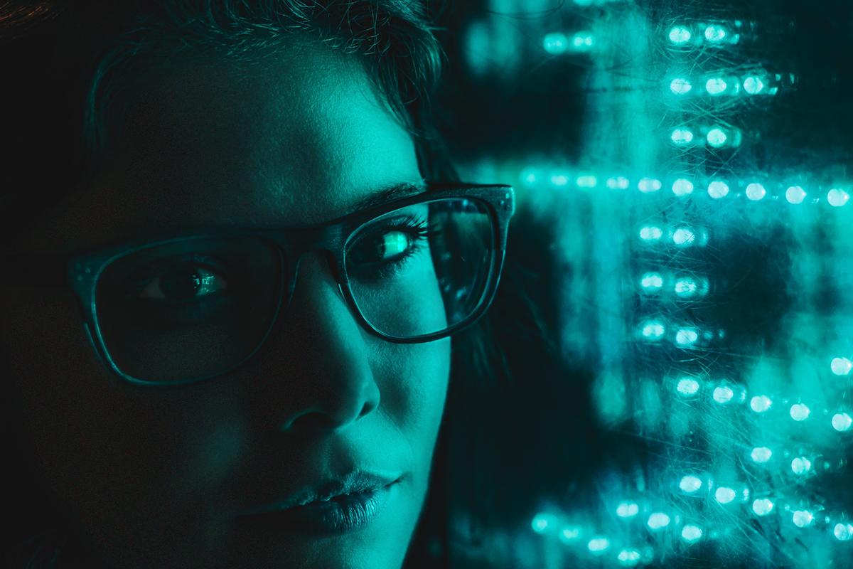 Woman at computer screen